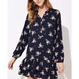LOFT Navy Floral Mini Dress